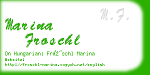 marina froschl business card